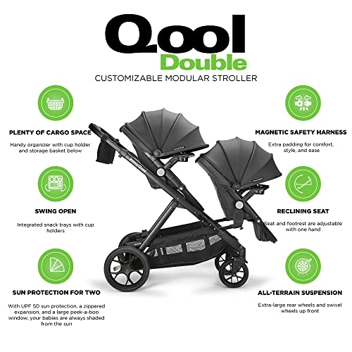 Double Stroller with Reconfigurable Seats and UPF 50 Canopy T540601