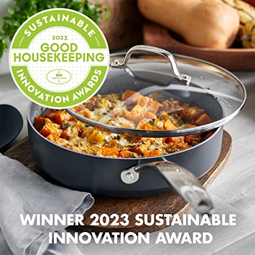Stainless Steel 5QT Saute Pan with Lid, Induction Ready H2190