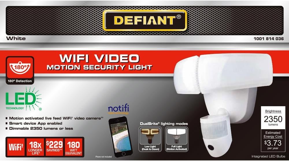 Wi-Fi Video Motion Security Light C54710