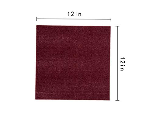 Peel and Stick Carpet Floor Tiles 12" x 12" 48 Pcs Brown K590