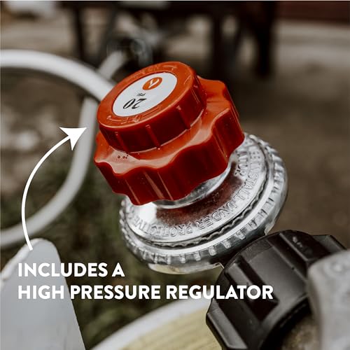 Propane Burner Heavy-Duty Outdoor Stove with Adjustable Regulator and Steel Hose M671577