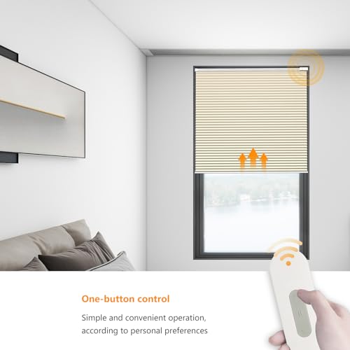Cordless Blackout Cellular Shades with Remote, Grey K194793
