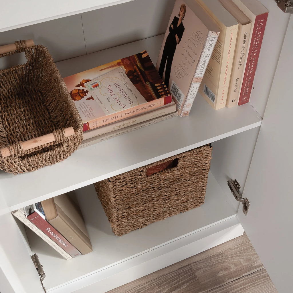 White Engineered Wood Storage Cabinet H471