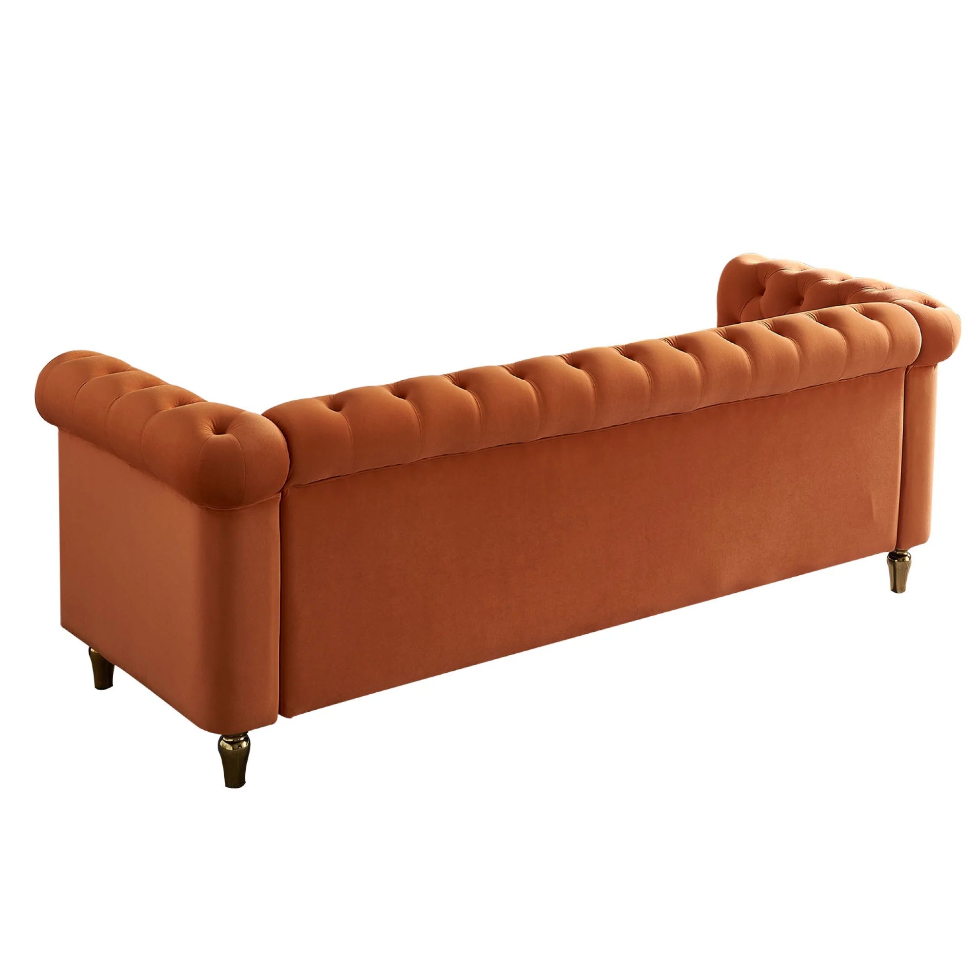 Velvet Sofa 84.65 inch for Living Room Orange W392936
