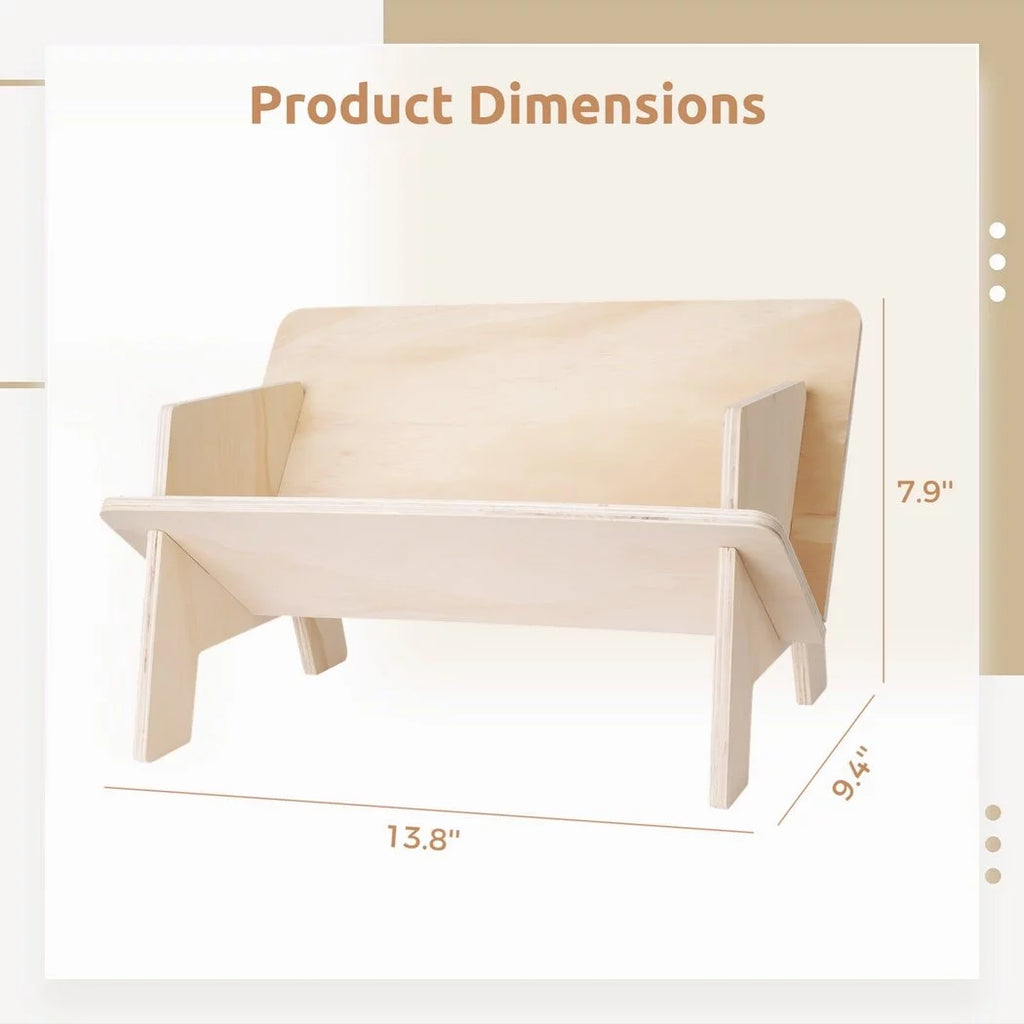 Wooden Desktop Bookshelf, Tilted Tabletop Bookcase, Desk Organizer Storage Rack G688927