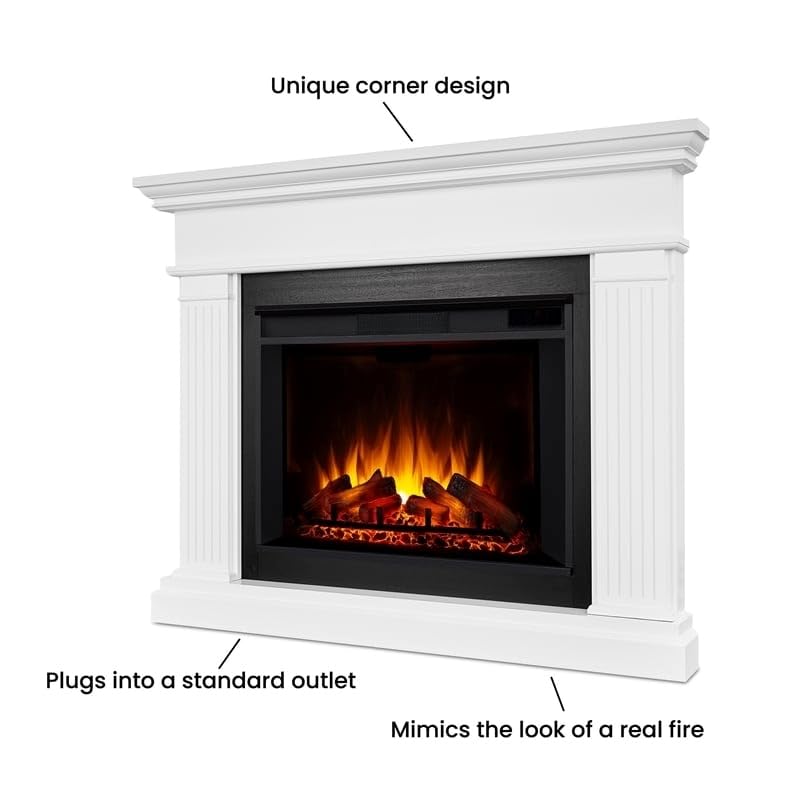 Corner Electric Fireplace Mantel Heater with Remote Control, 1500W I377501