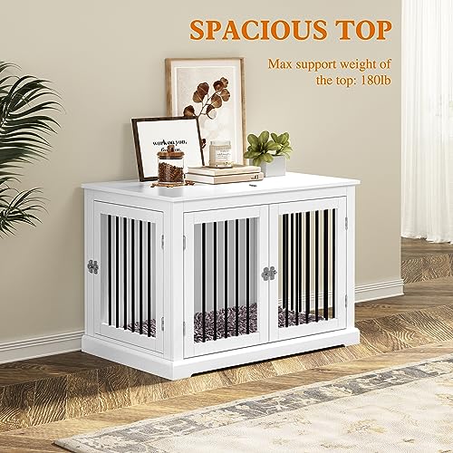 Dog Crate End Table with Cushion for Large Dogs L3702