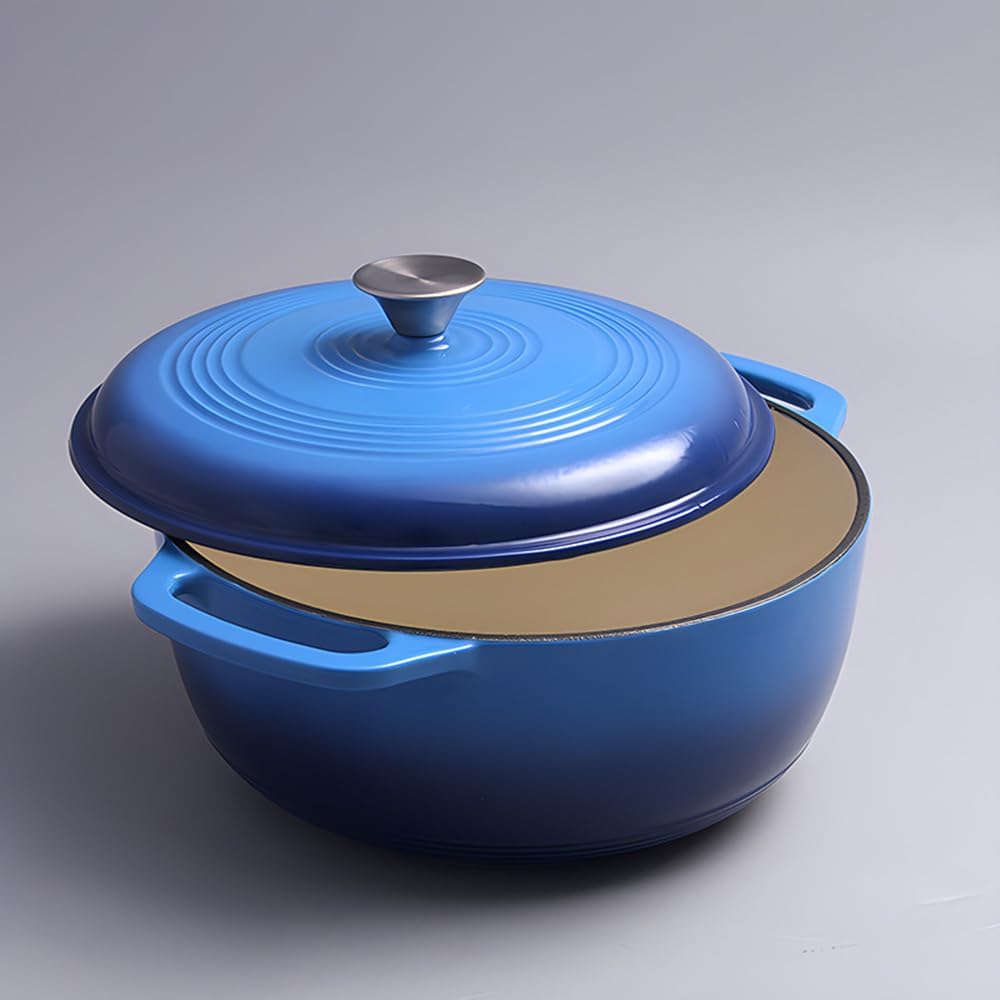 7.5 Quart Enamel Cast-Iron Round Dutch Oven with Lid Y15328