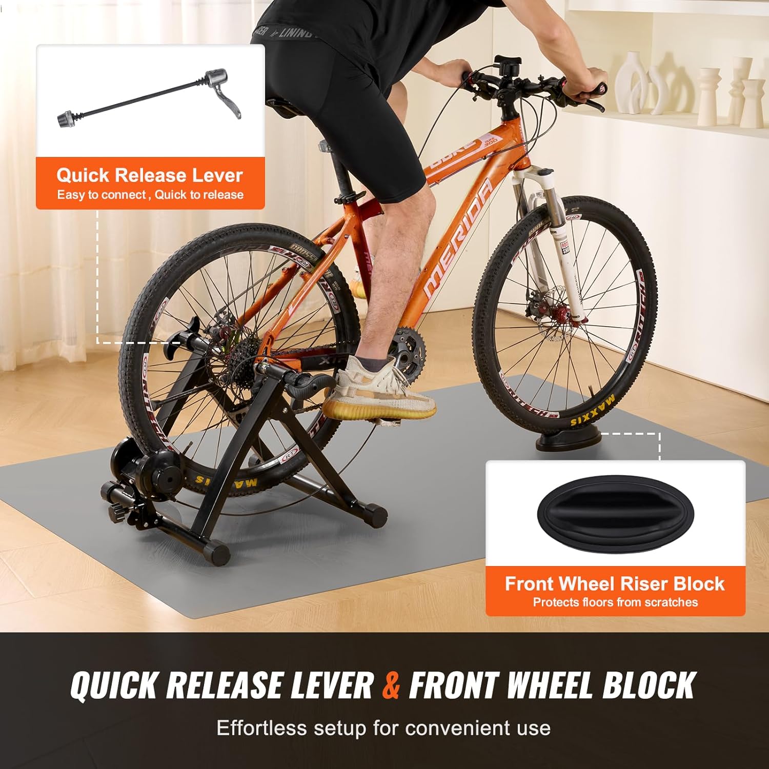 Magnetic Bike Trainer Stand for 26"-29" Wheels, 8 Resistance Settings J22014