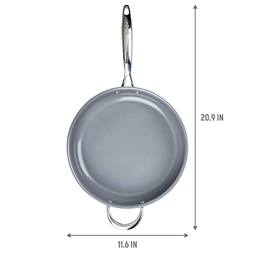 Ceramic Nonstick Deep Saute Pan with Lid, 4-Quart, Green Z851549