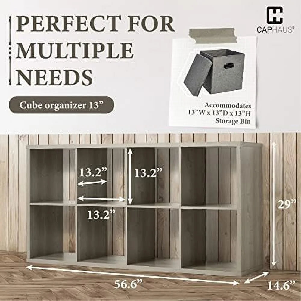 13-Inch Cube Organizer with Extra Thick Edge, 8-Cube White O6493