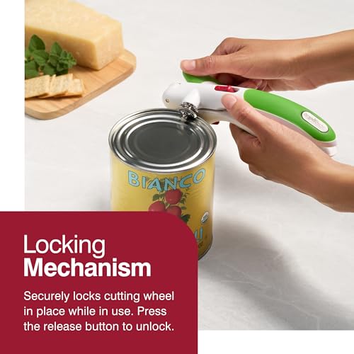 Manual Can Opener with Lid Lifter Magnet, Red X618803