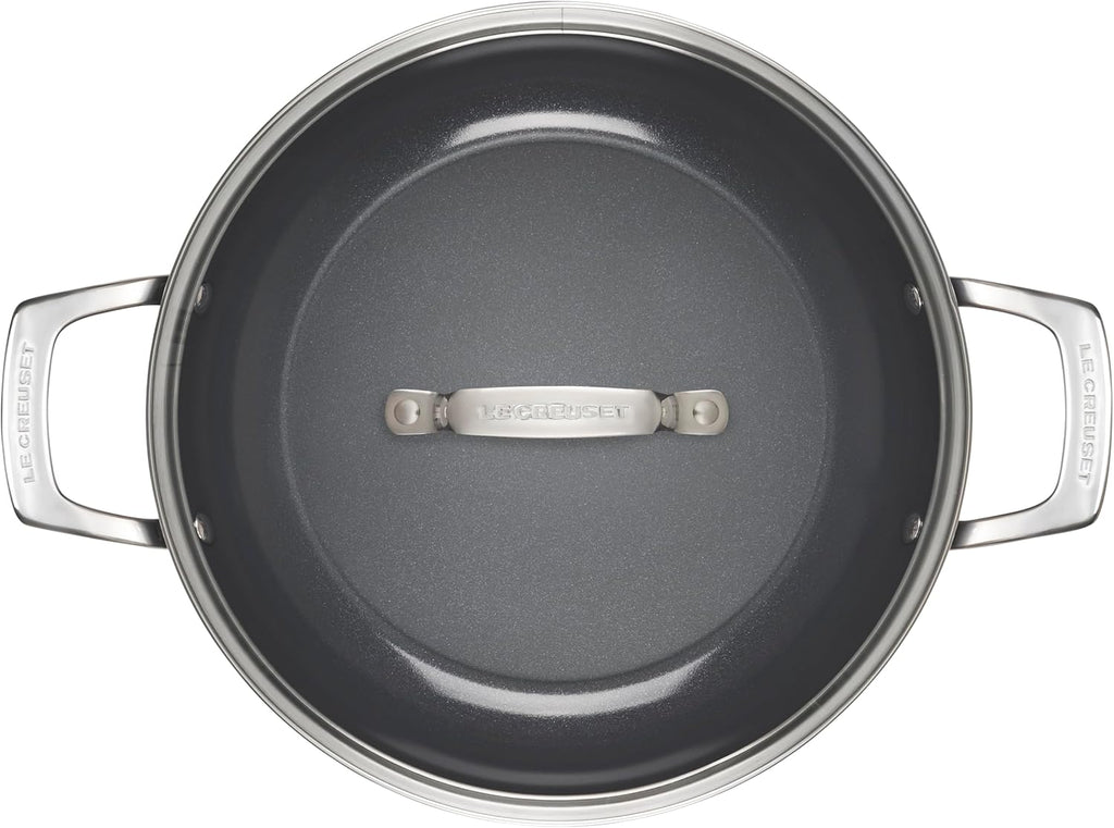 Non-stick Ceramic Shallow Braiser with Glass Lid, 3.5 qt. P333