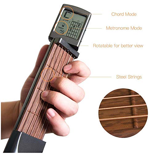 Portable Guitar Chord Practice Tool with Rotatable Chart H53957