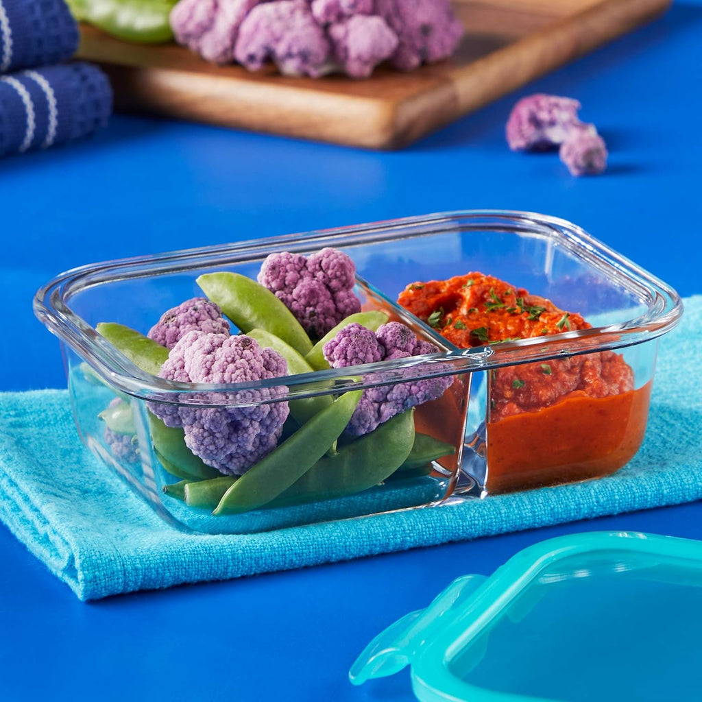 10-Pc Bento Box Set, Divided Glass Food Storage Containers with Latching Lids K261