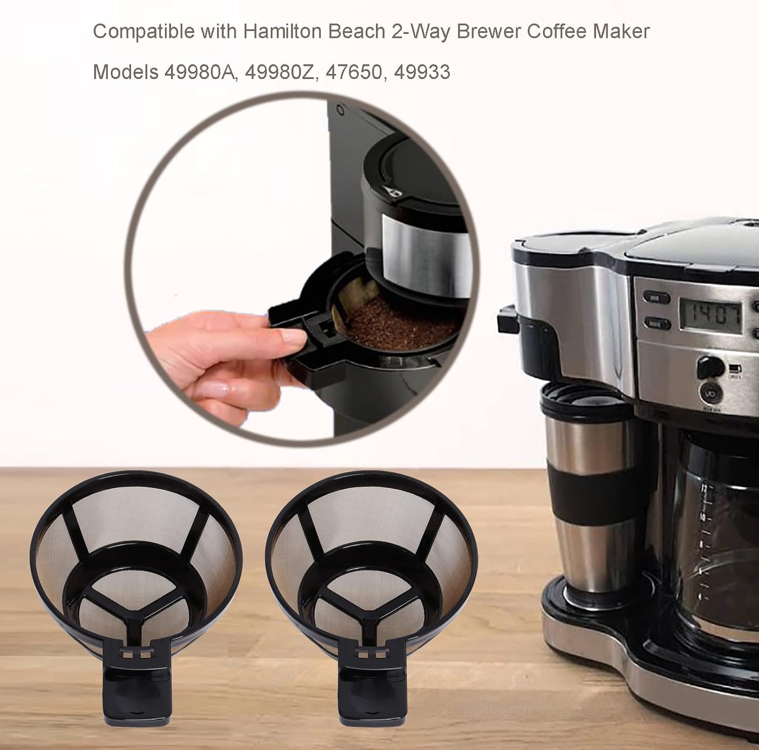 Reusable Coffee Filter Basket for 2-Way Coffee Makers, Pack of 2 X625707
