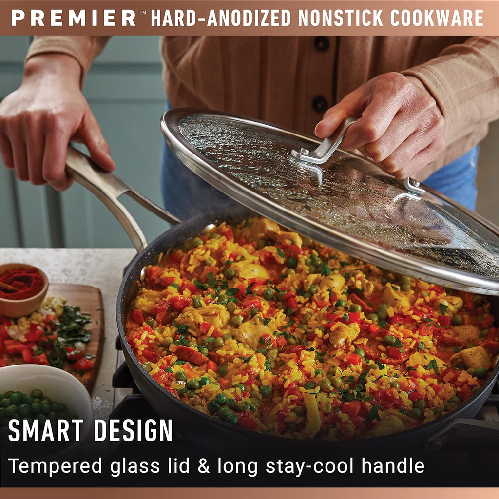 Hard-Anodized Nonstick 12-Inch Frying Pan with Lid M290259