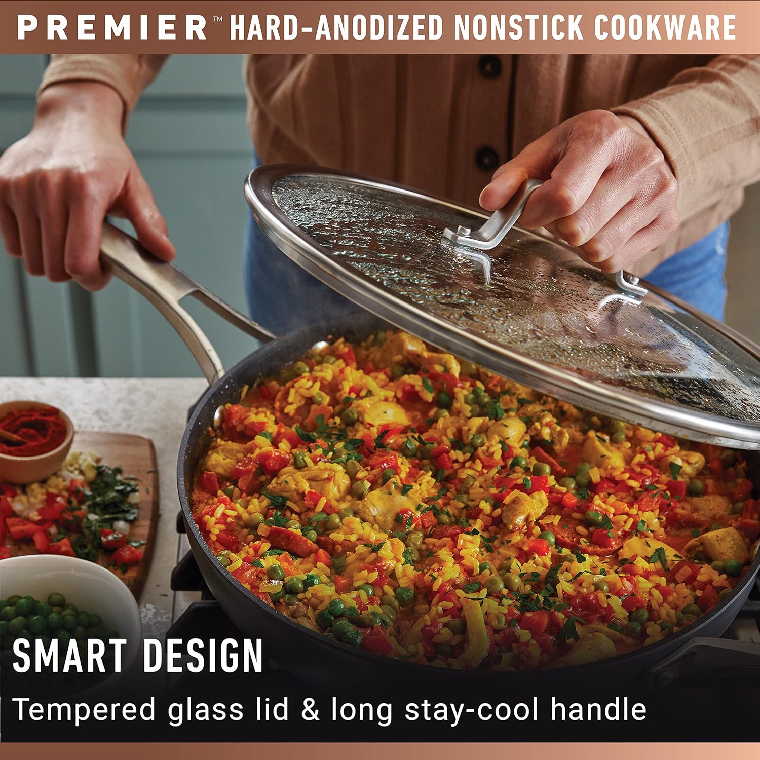 Hard-Anodized Nonstick 12-Inch Frying Pan with Lid M290259