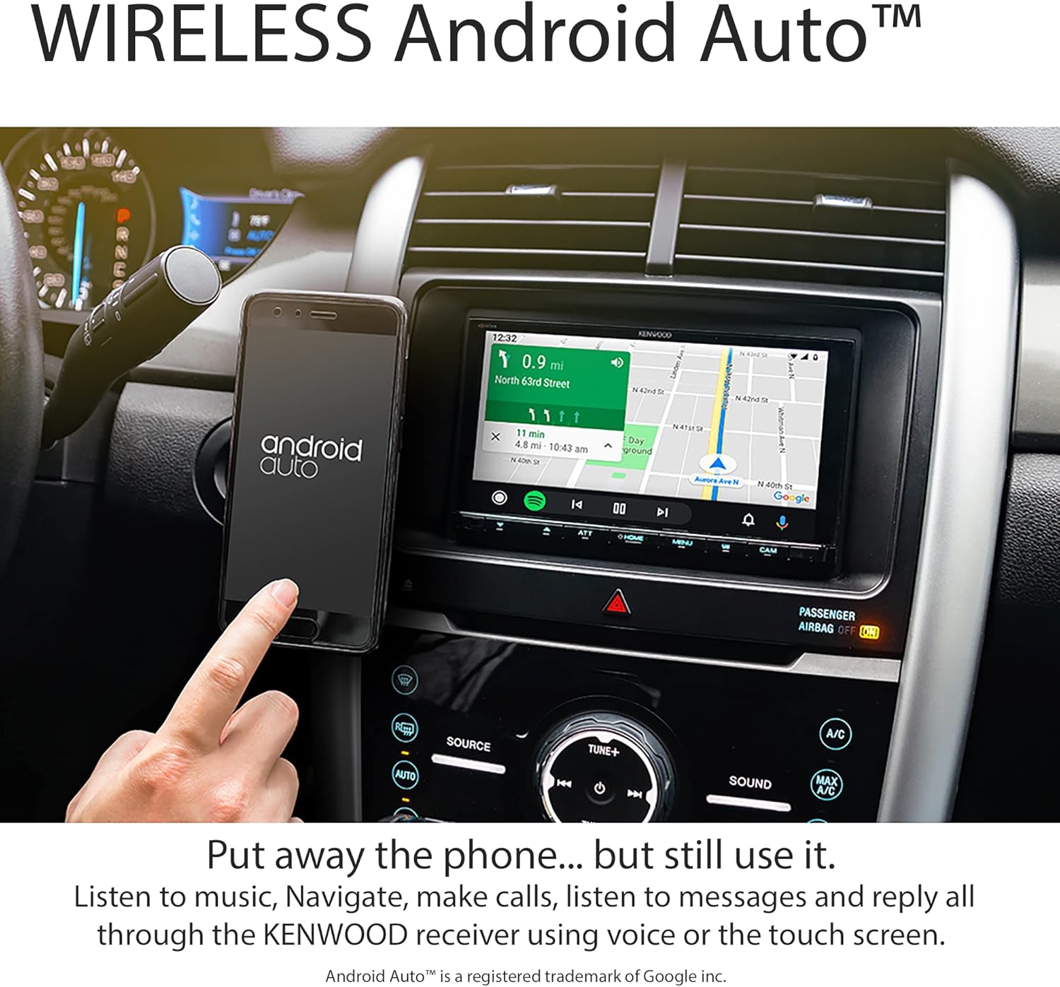 6.95" Digital Multimedia Bluetooth Car Stereo with Wireless CarPlay and Android Auto Q449
