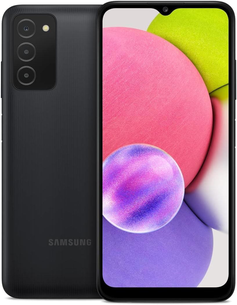 SAMSUNG Galaxy A03s Cell Phone, Verizon/Unlocked Android Smartphone, 32GB, 3 Camera Lenses, Infinity Display Screen, Long Battery Life, Expandable Storage, US Version, Black (Renewed)