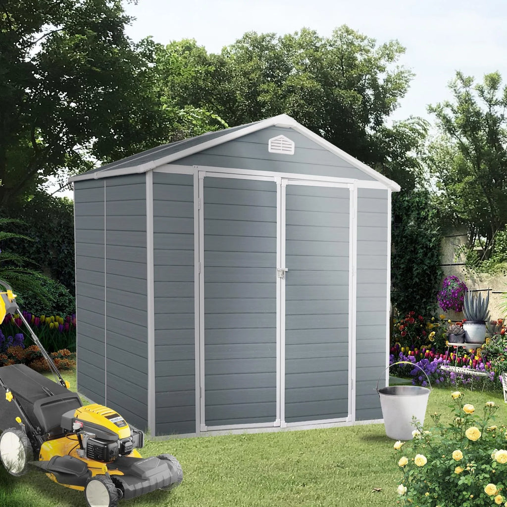 Outdoor Resin Storage Shed with Reinforced Floor and Lockable Door G370