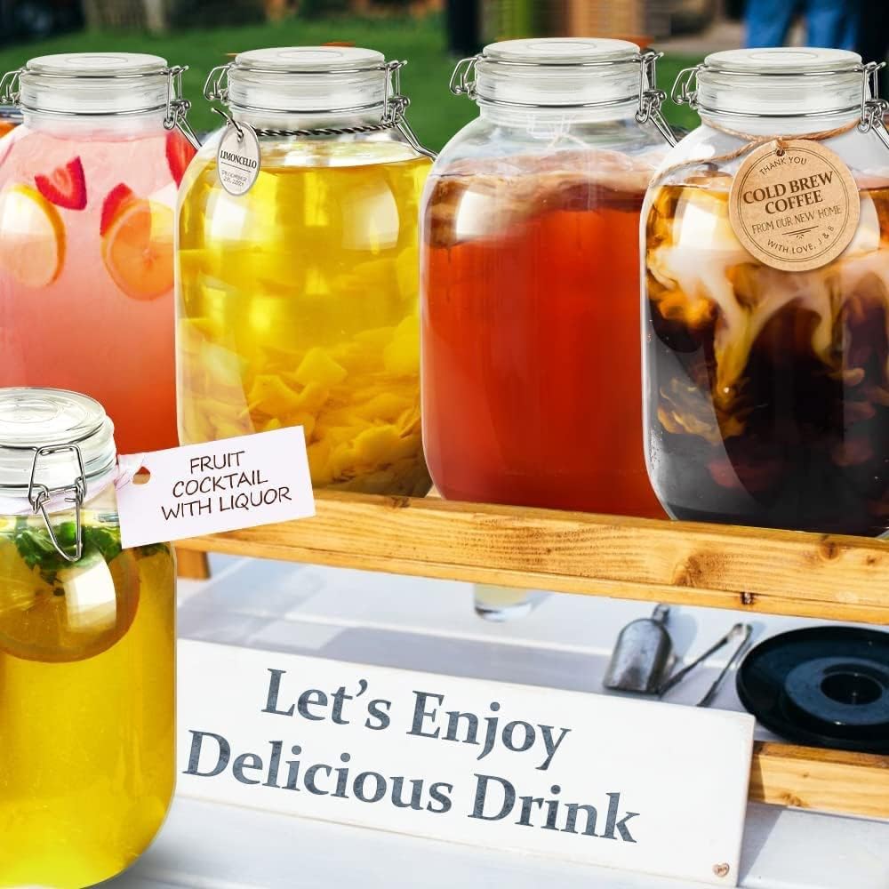 1 Gallon Glass Jar with Airtight Lid for Pickled Eggs and Kombucha Z58873