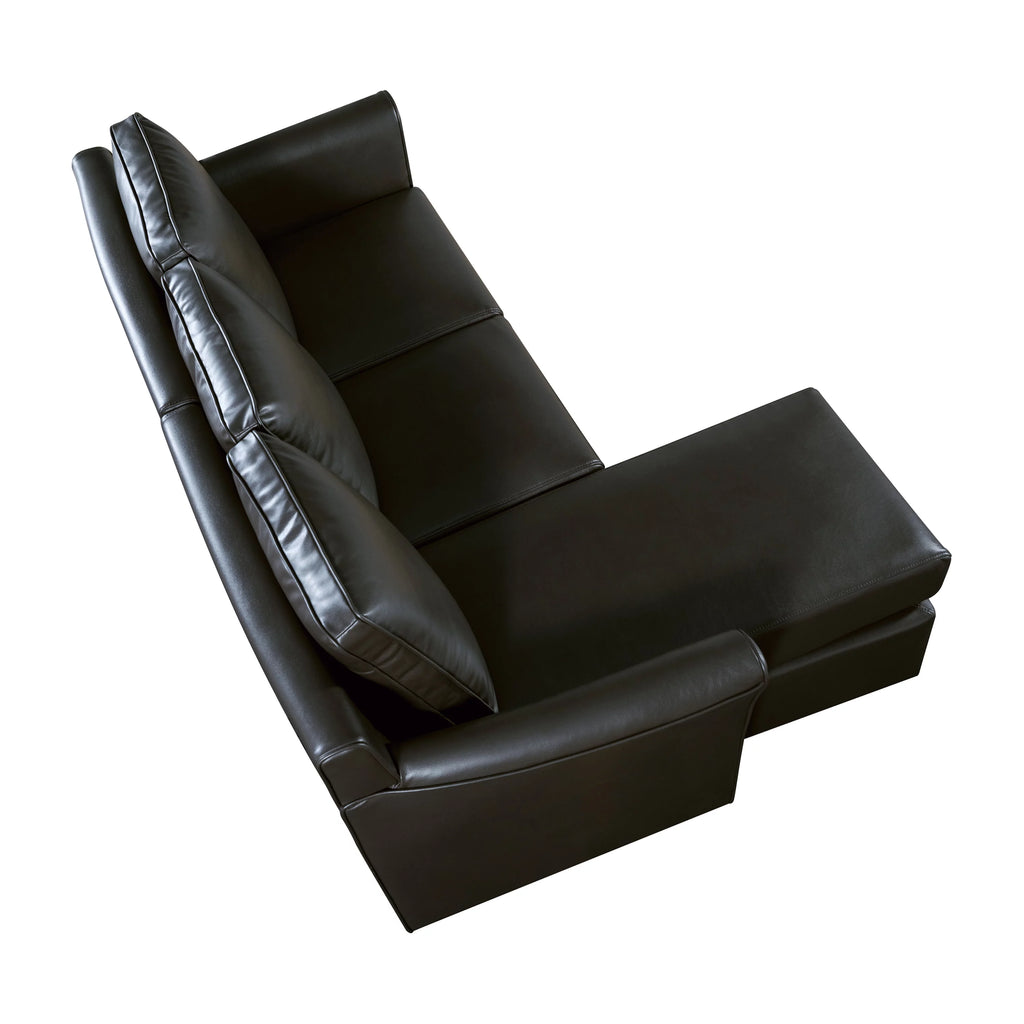 Transitional Sectional Sofa in Dark Gray Faux Leather S848155