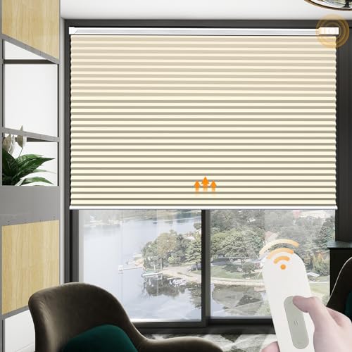Cordless Blackout Cellular Shades with Remote, Grey K194793