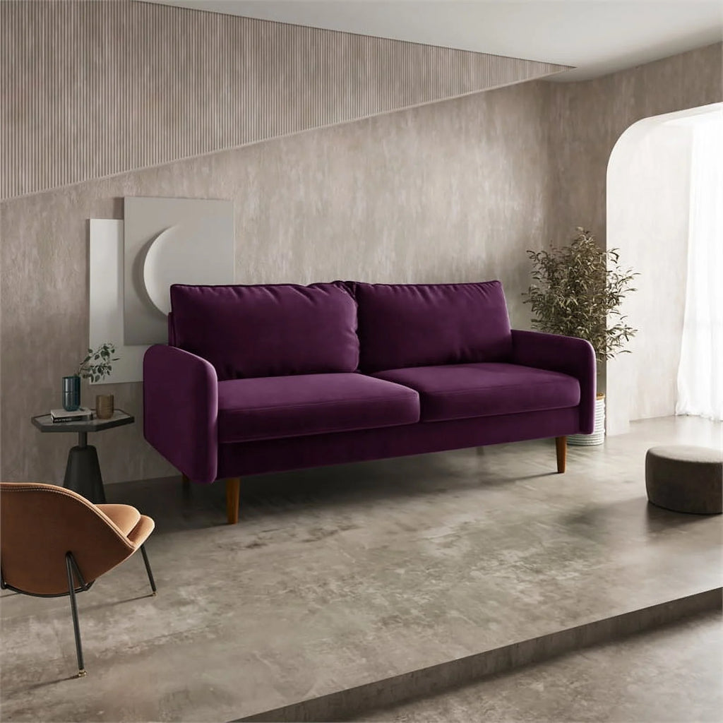 Contemporary 70" Velvet Sofa in Purple I41110