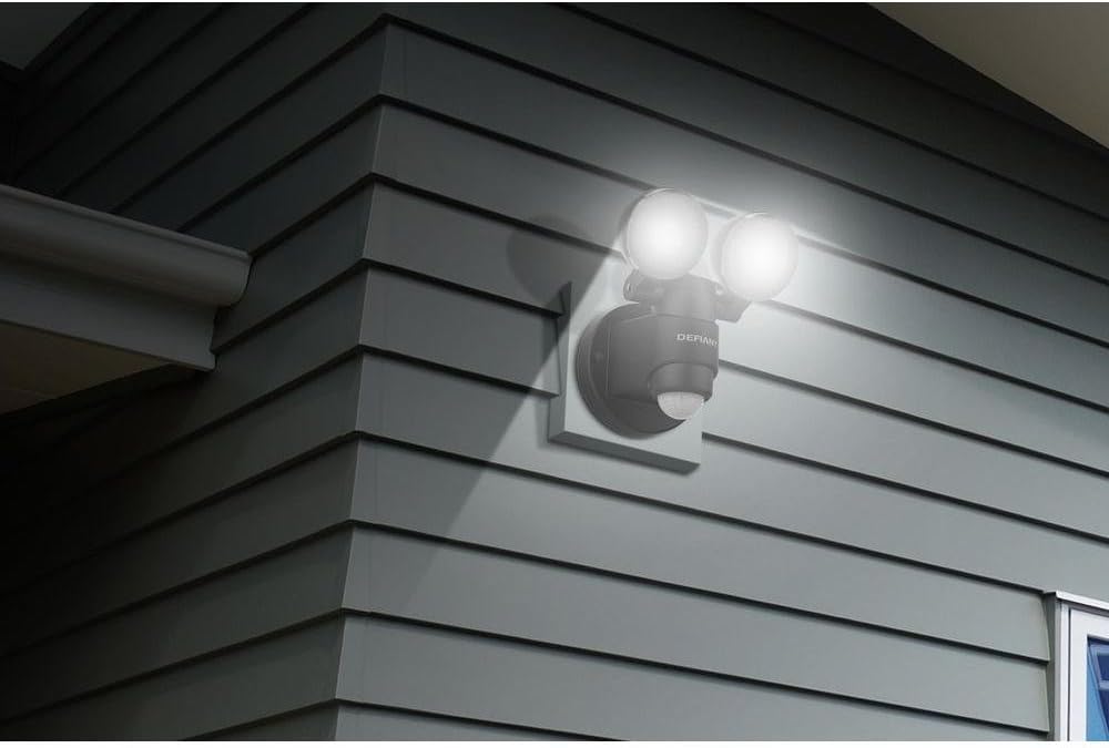 Outdoor Motion Activated 2-Head Flood Light, 180-Degree, Black G45145