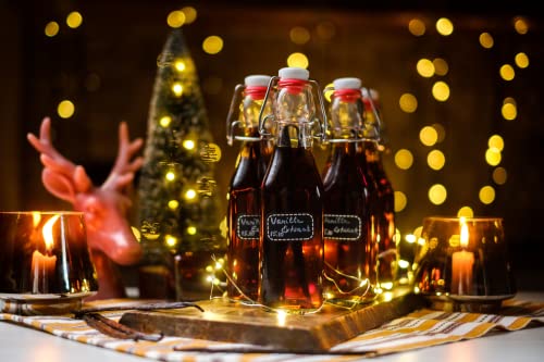 6-Pack 8.5oz Swing Top Glass Bottles with Airtight Caps Y62856
