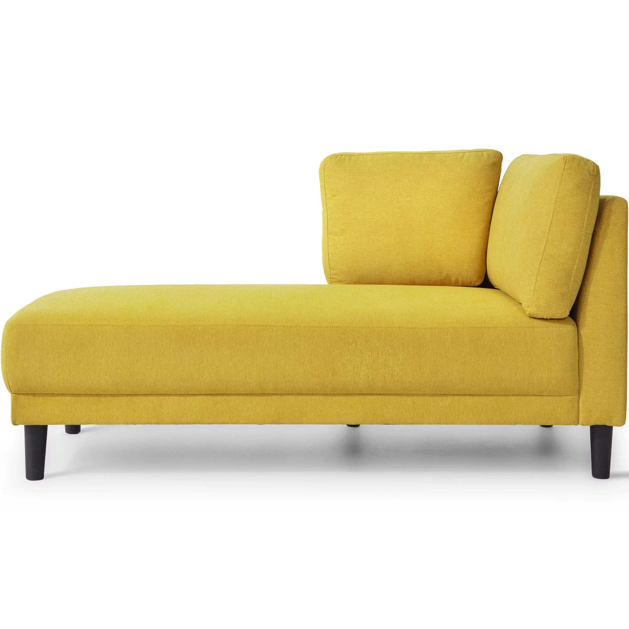 Yellow Chaise Lounge Chair with Arms for Living Room W991