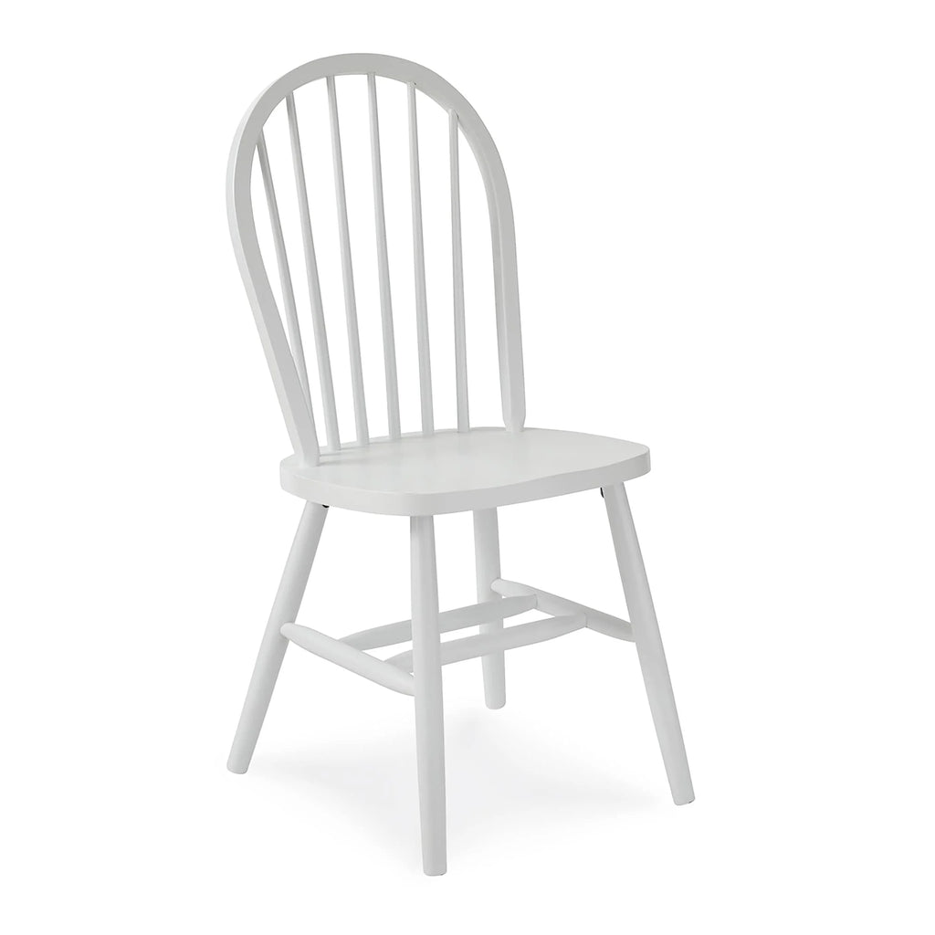 Solid Wood Spindle Back Dining Chair, White/Natural S7108