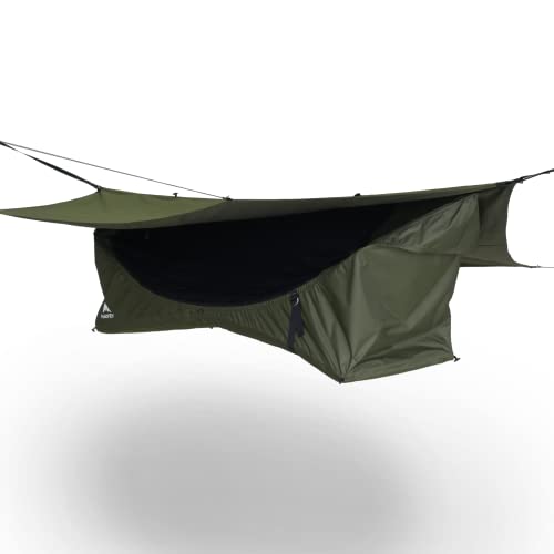 Lay Flat Hammock Tent with Mosquito Net, Insulated Pad and Rainfly D732