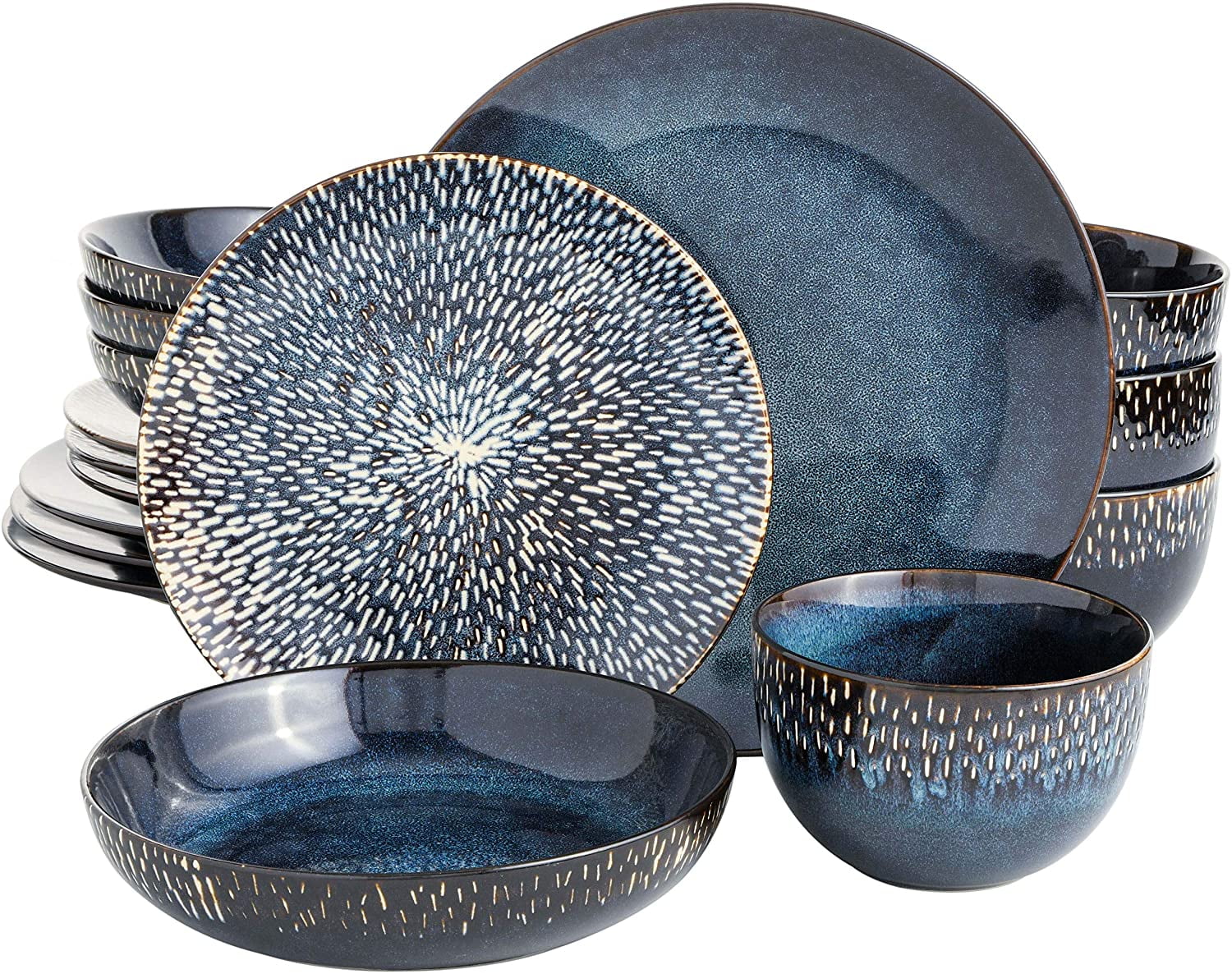 Gibson Elite Matisse 16-Piece Dinnerware Set - Cobalt