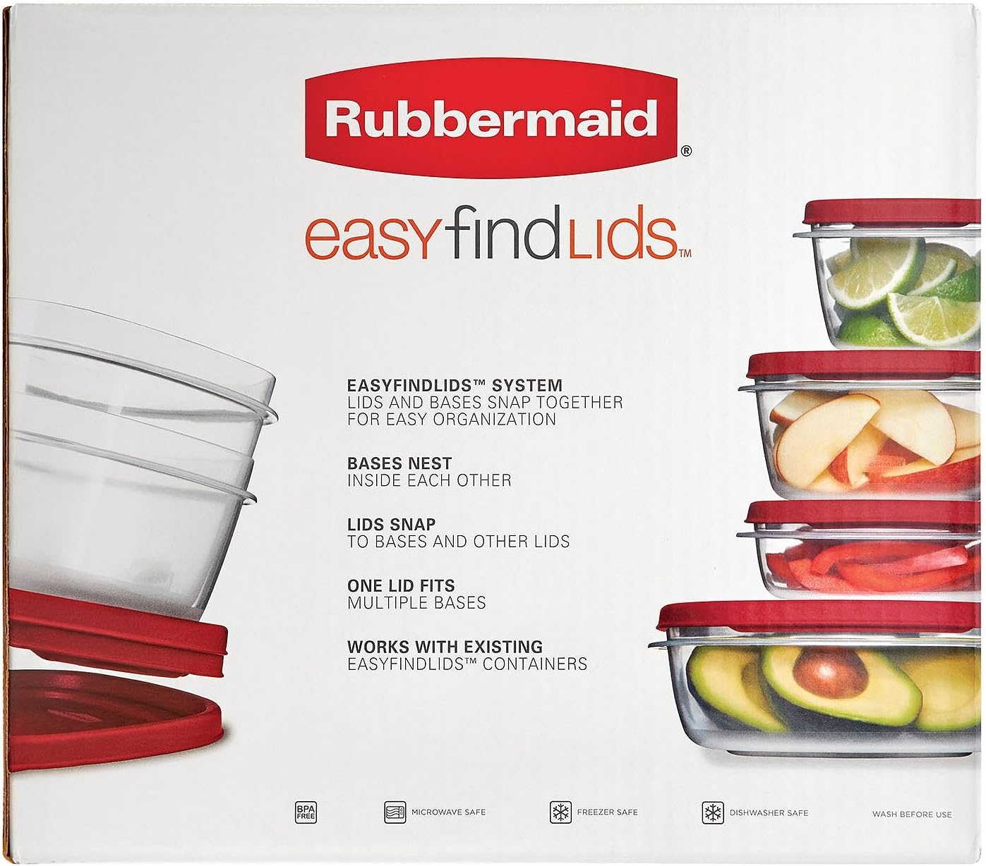 Food Storage Containers with Lids, 50 Piece Set A566