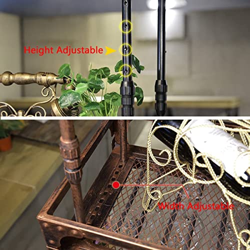 Wall-Mounted Wine Glass Rack, Industrial Vintage Metal, Bronze, 80x35cm V8217