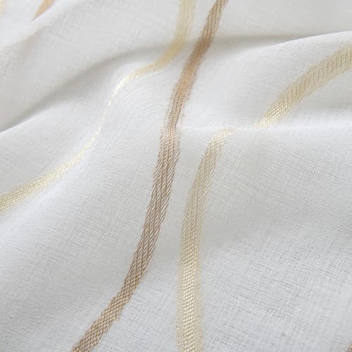 Sheer Voile Curtain Valance for Window, 52 x 18 Inches, White N9257