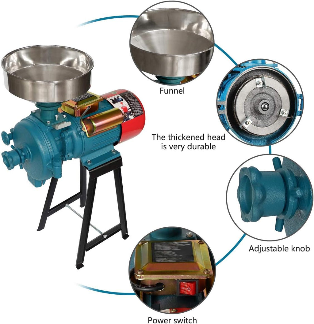 Corn Grinder Electric, Wheat Grain Mill Machine, Molino De Maiz Electrico, 3000W Dry Machine Cereals Coffee Miller, Commercial Home J51917