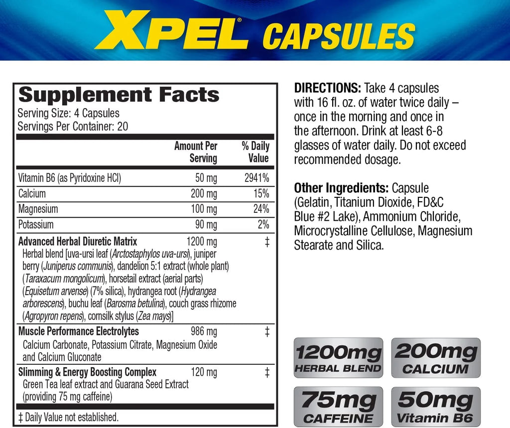 Water Retention Relief Capsules with Vitamin B-6 and Potassium T6745