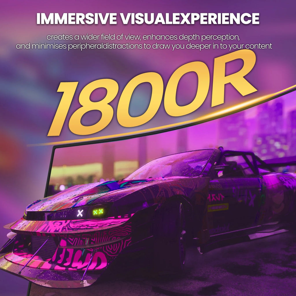 32" Curved Gaming Monitor, FHD 1080P, 1800R, 1ms, FreeSync A3808
