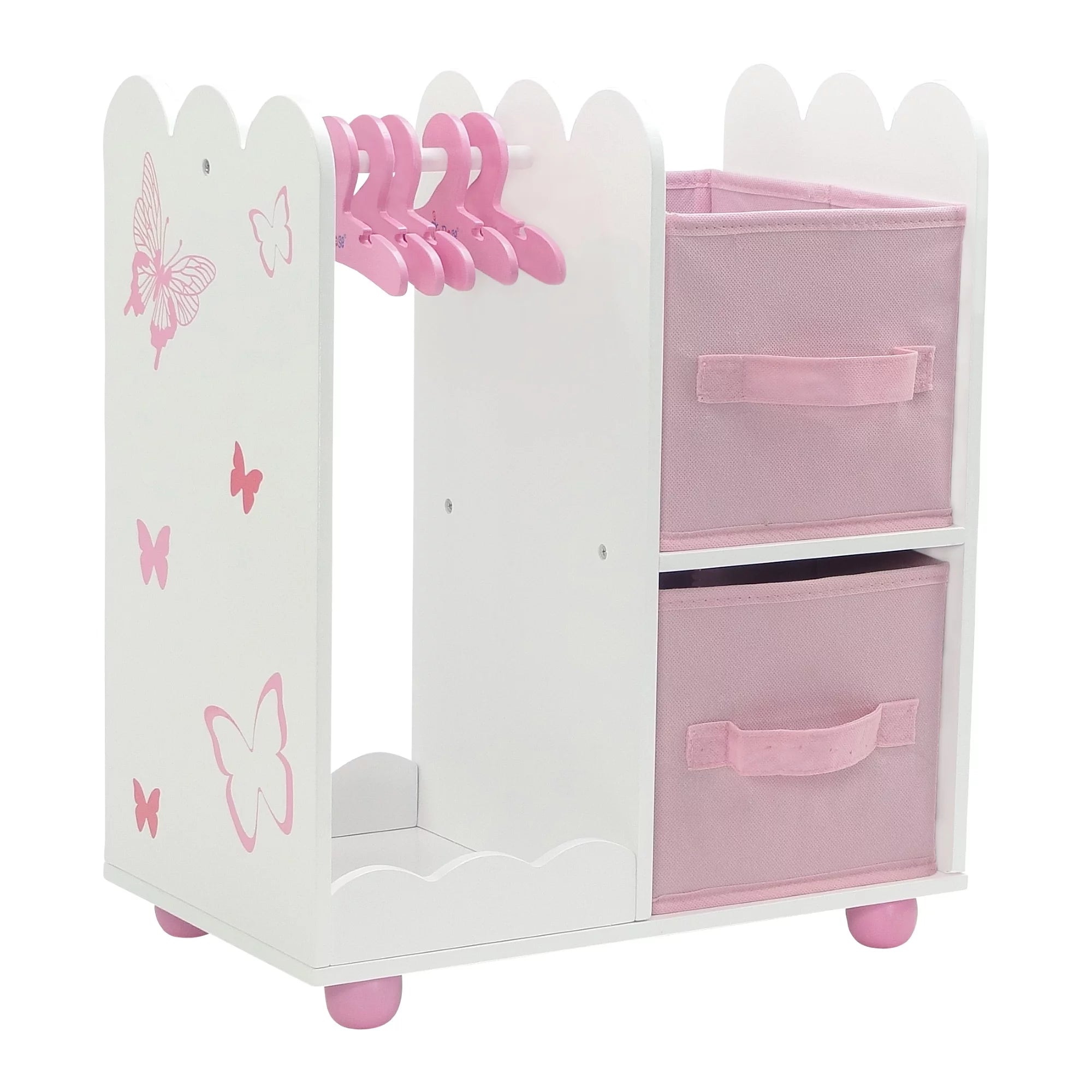 18 inch Doll Clothes Storage Closet Open Wardrobe with 5 Hangers B16443