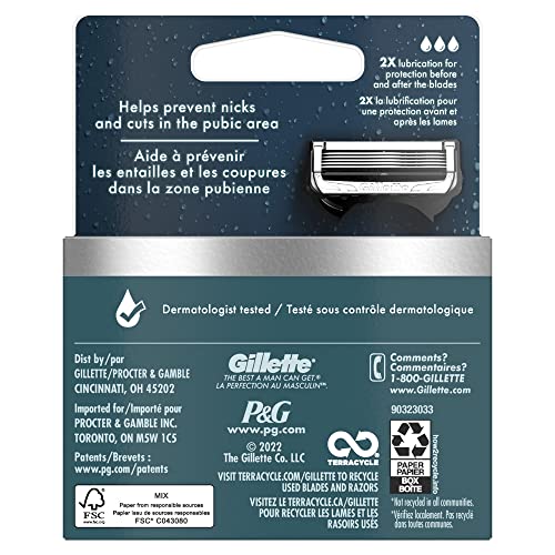 Pubic Hair Razor Cartridges, 4 Blade Refills, Dermatologist Tested R749667