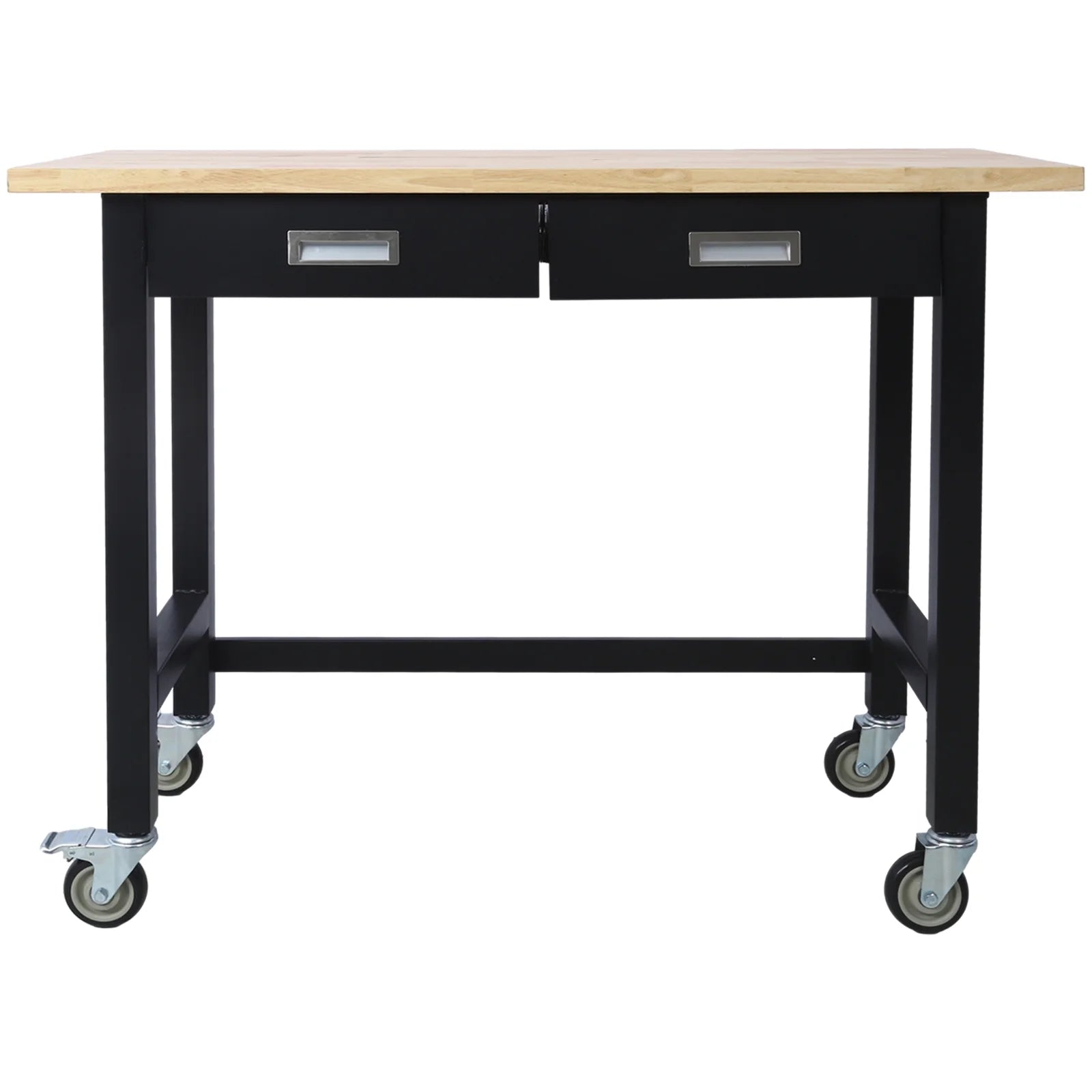 Adjustable Workbench with Drawer Storage, Bamboo Wood, Wheels M620