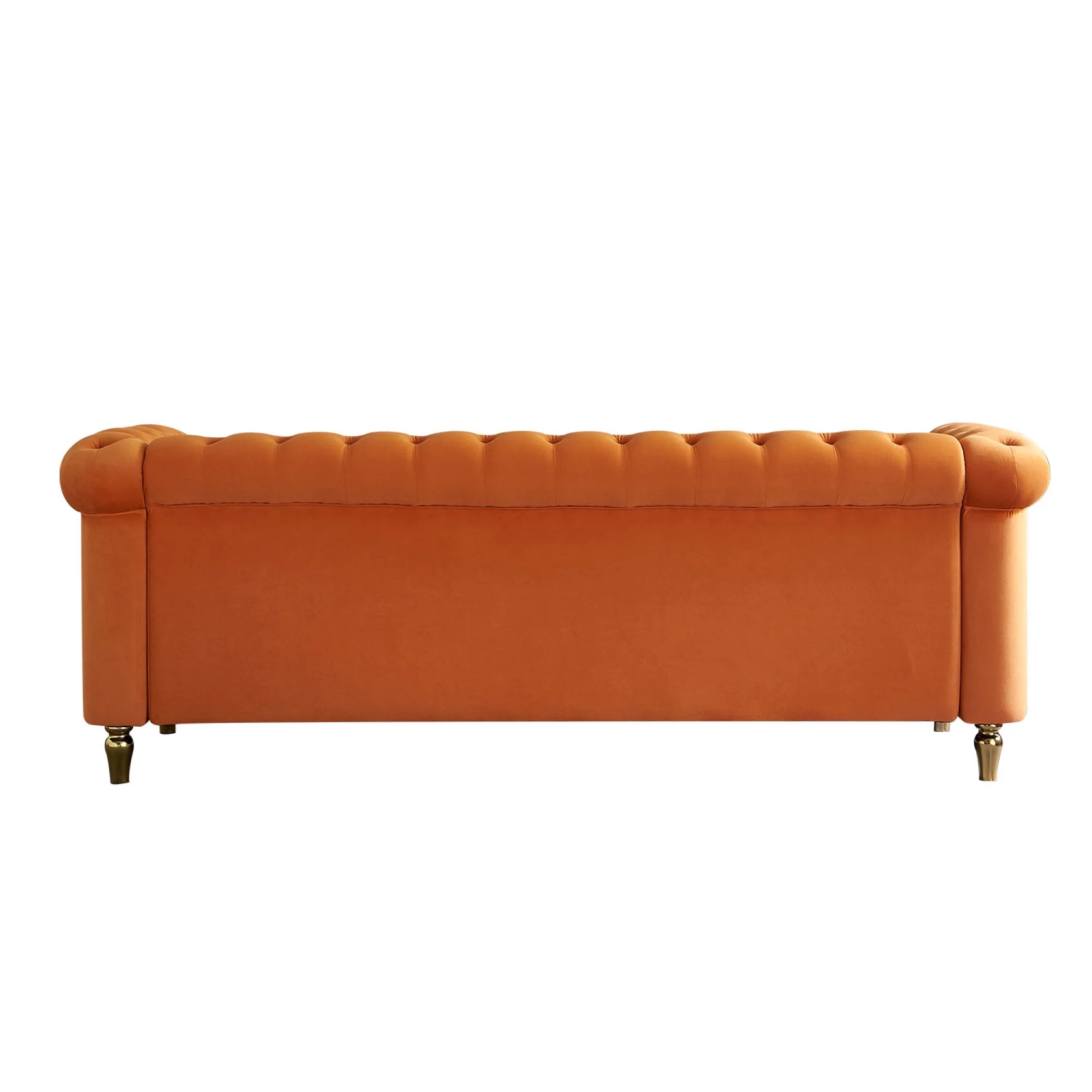 Velvet Sofa 84.65 inch for Living Room Orange W392936