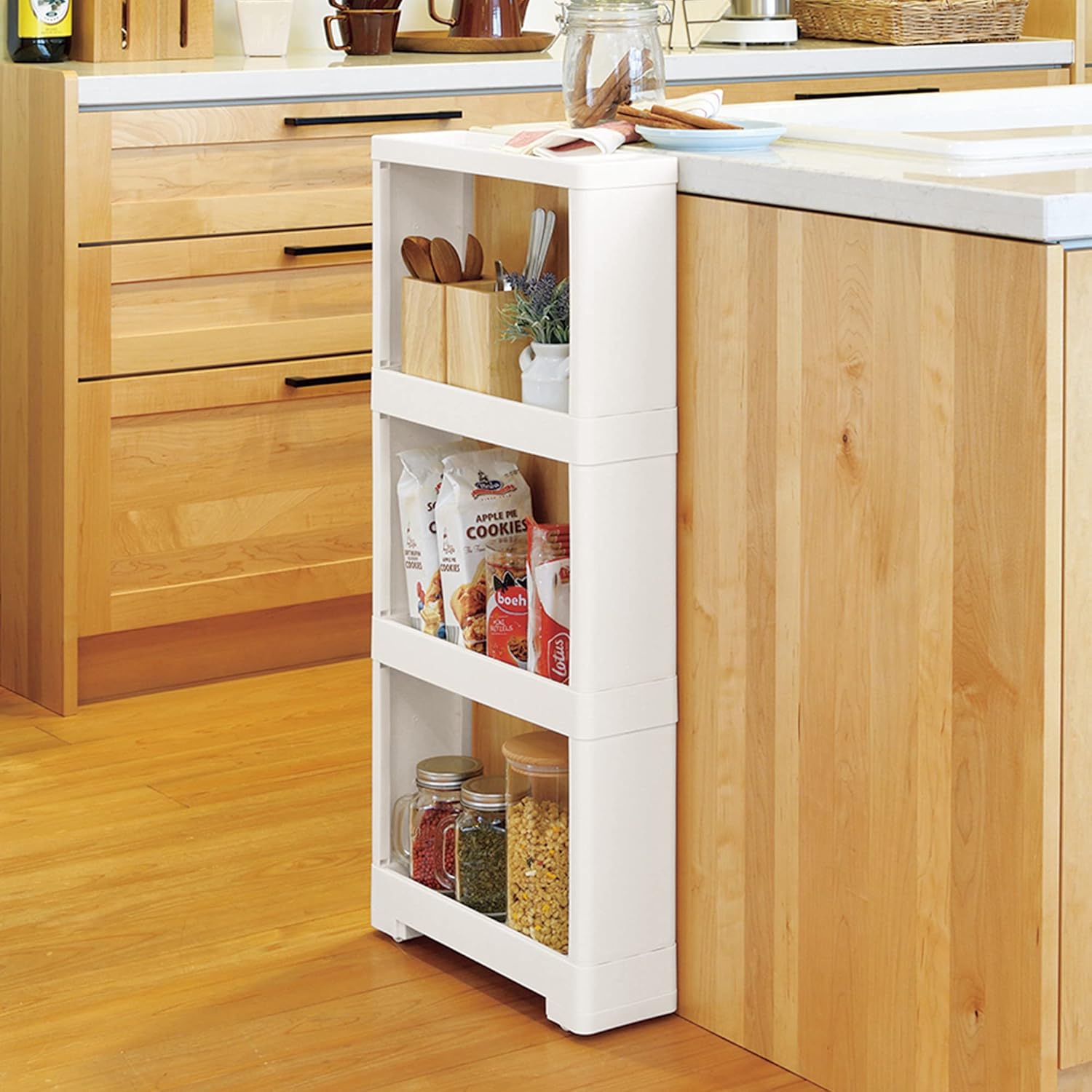 Slim 4-Tier Rolling Storage Cart for Kitchen Pantry Bathroom Laundry L5308