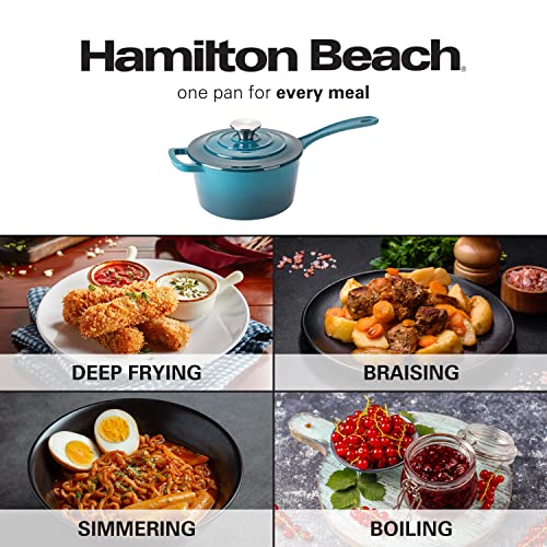 Enameled Cast Iron Sauce Pan 2-Quart Red I3420