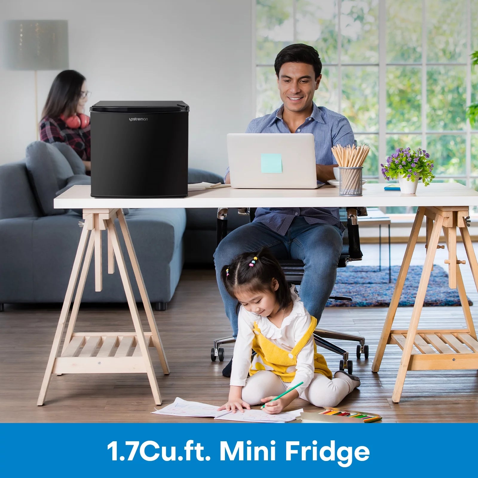 Mini Fridge with Freezer, Single Door Compact Refrigerator J711252
