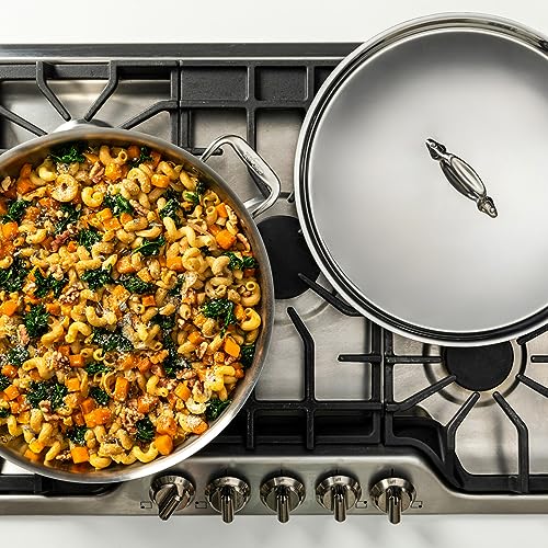 Stainless Steel Large Frying Pan 7 Quart, Induction Safe S8224