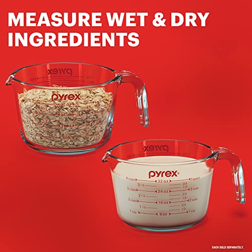Glass Measuring Cup for Baking and Cooking, Oven and Microwave Safe O74589
